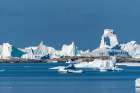 Antarctica, Port Charcot. Mountain and iceberg landscape. Art Print